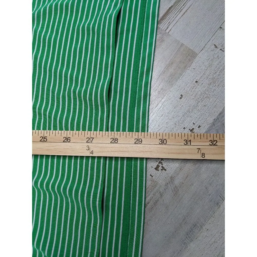 Ralph Lauren RLX Polo Shirt Mens Large Green Striped Short‎ Sleeve Logo Golf
